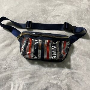 Tommy Hilfiger Belt Bag Waist Vinyl Clear Fanny Pack NWOT Red White Blue